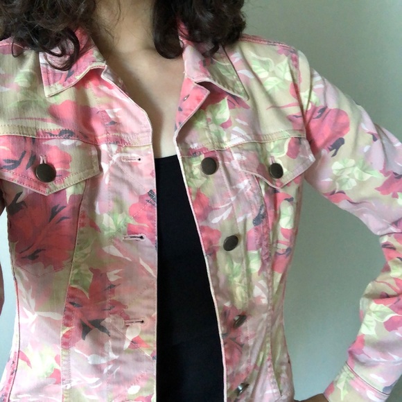Pink Floral Jean Jacket - Picture 3 of 5